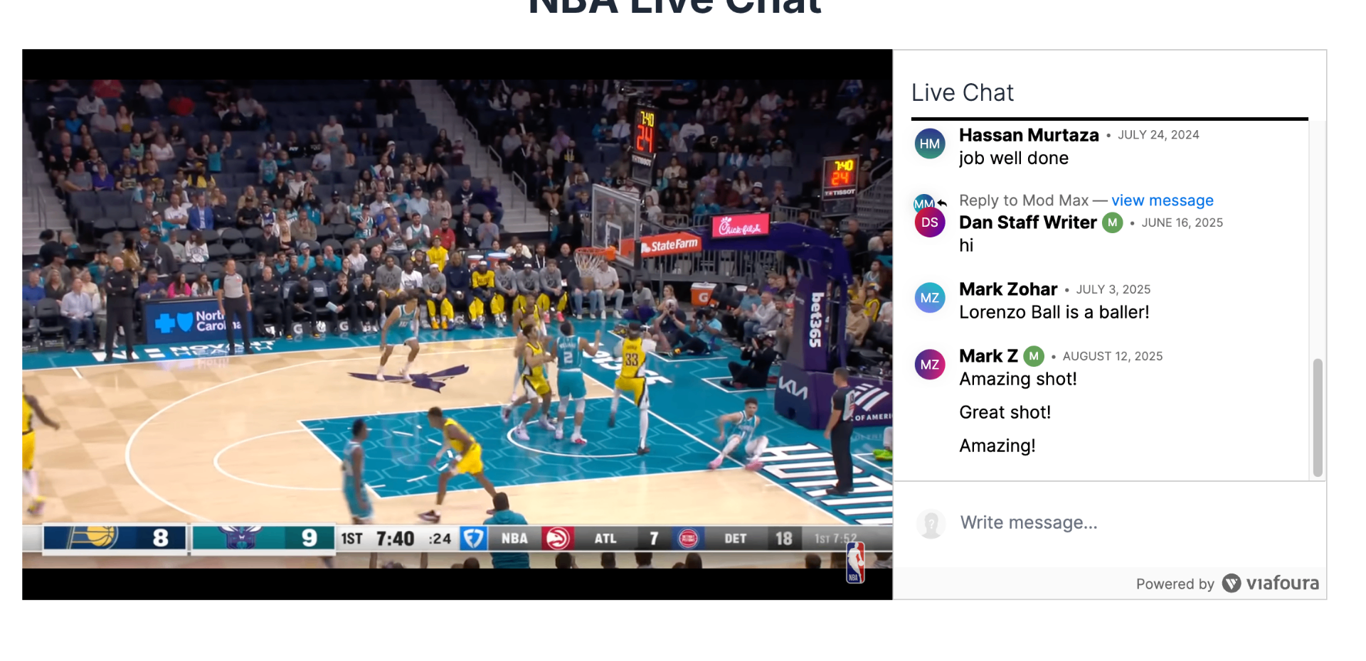 NBC Sports NBA live chat